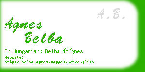 agnes belba business card